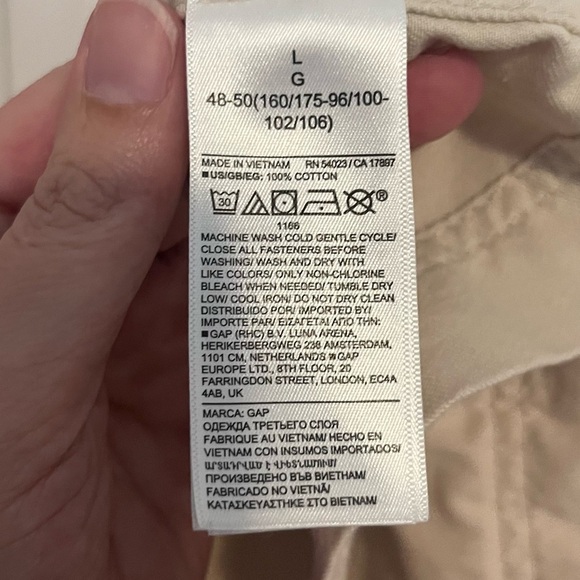 GAP Core Utility Jacket Beach Pebble Cotton Twill Large - Picture 9 of 10